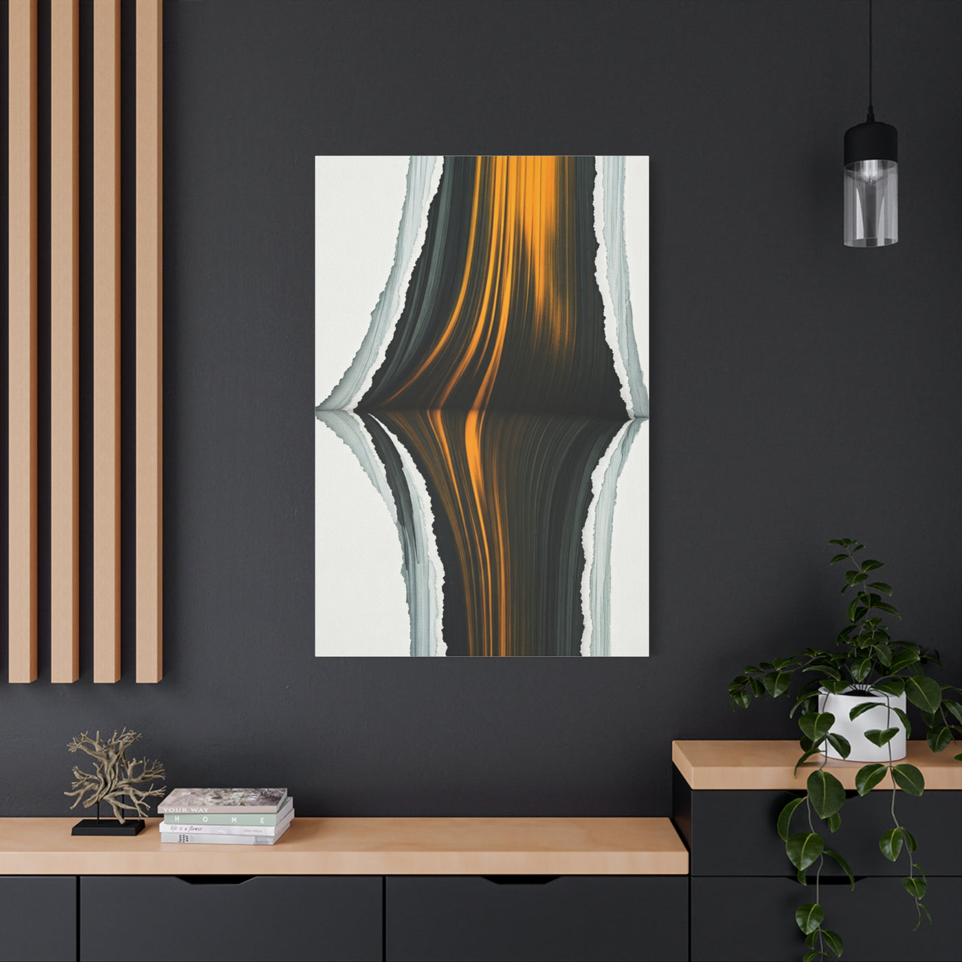 Vertical Gold Reflection Abstract Wall Art & Canvas Prints