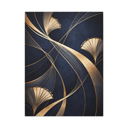 Art Deco Navy Gold Flow Wall Art & Canvas Print