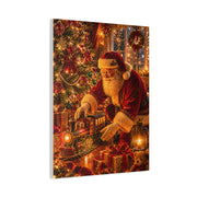 Santa Decorating the Christmas Train Wall Art & Canvas Print