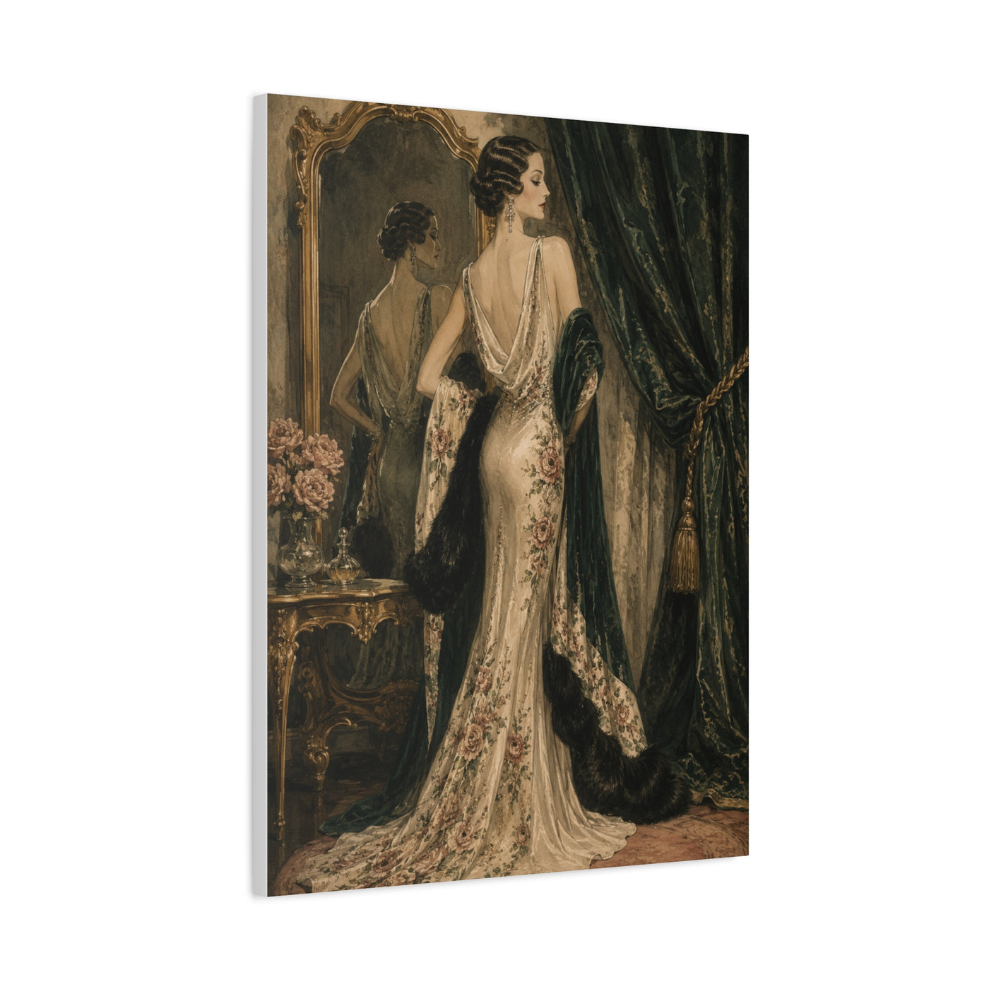 Art Deco Couture Evening Portrait Wall Art & Canvas Print