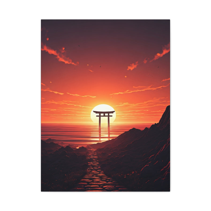 Sacred Horizon Torii Sunset Wall Art & Canvas Prints