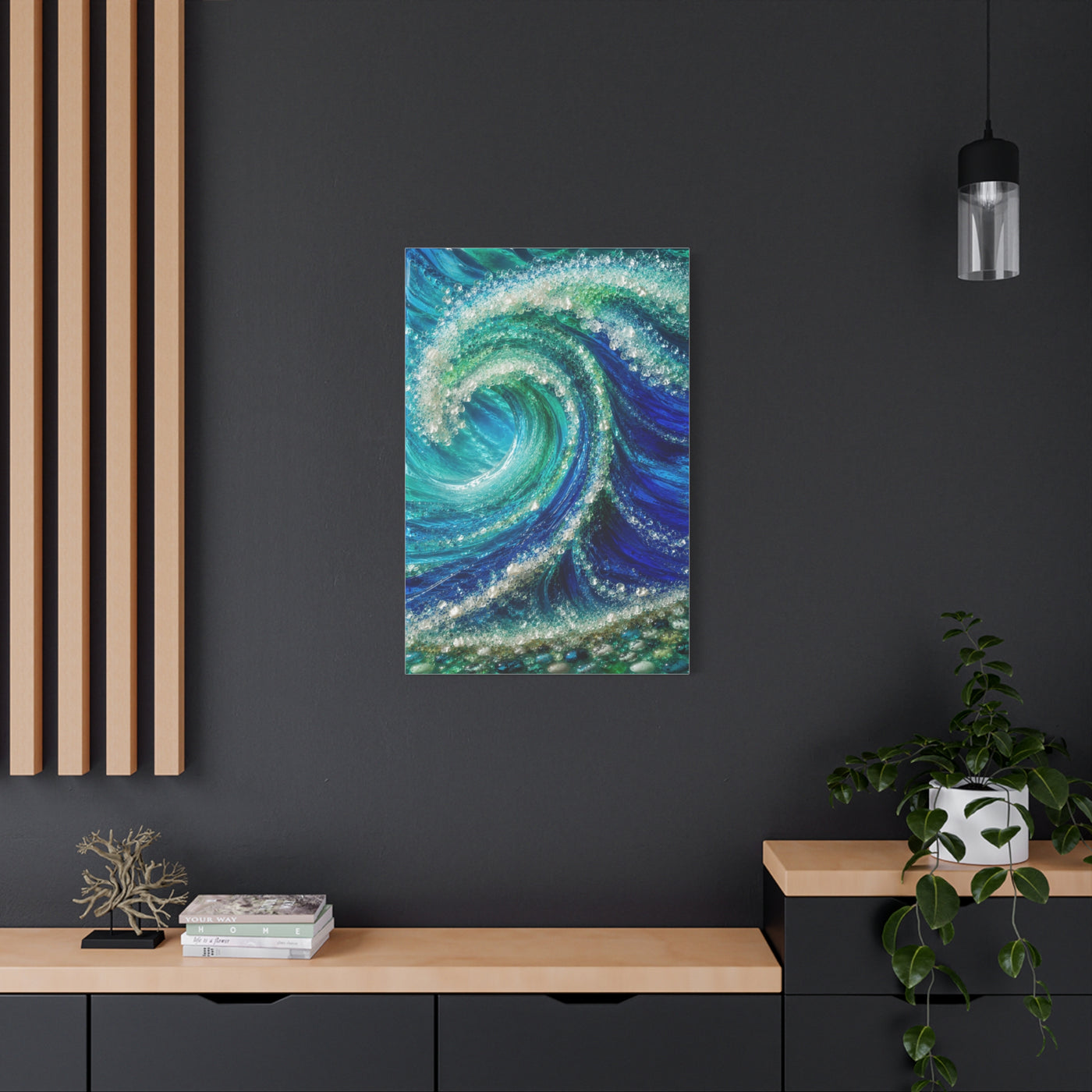 Crystal Ocean Curl Glass Texture Wall Art & Canvas Print