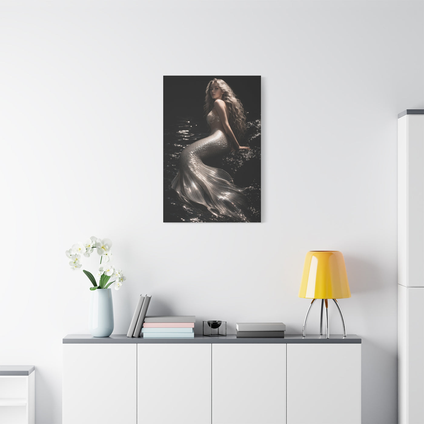 Pearl Ivory Mermaid Portrait Wall Art & Canvas Print