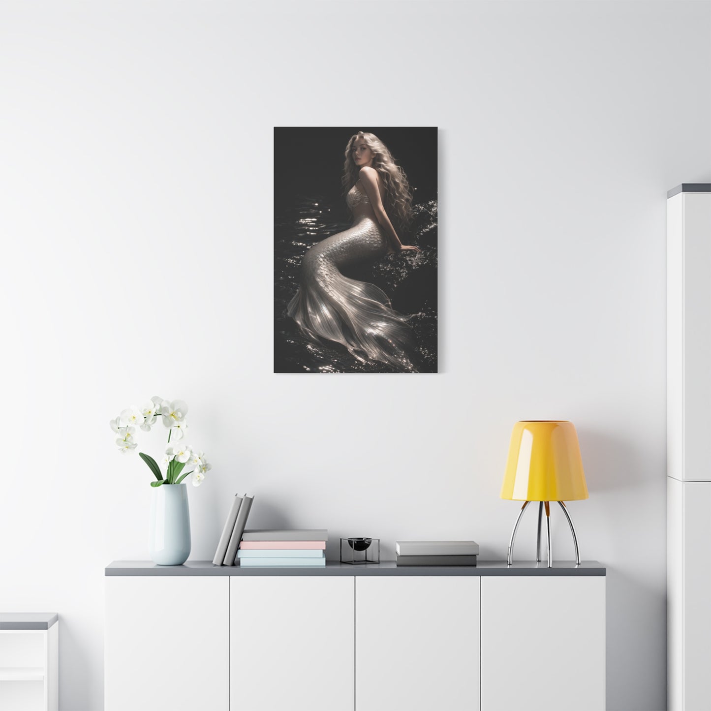 Pearl Ivory Mermaid Portrait Wall Art & Canvas Print