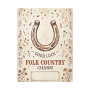 Rustic Horseshoe Folk Charm Poster Wall Art & Canvas Print
