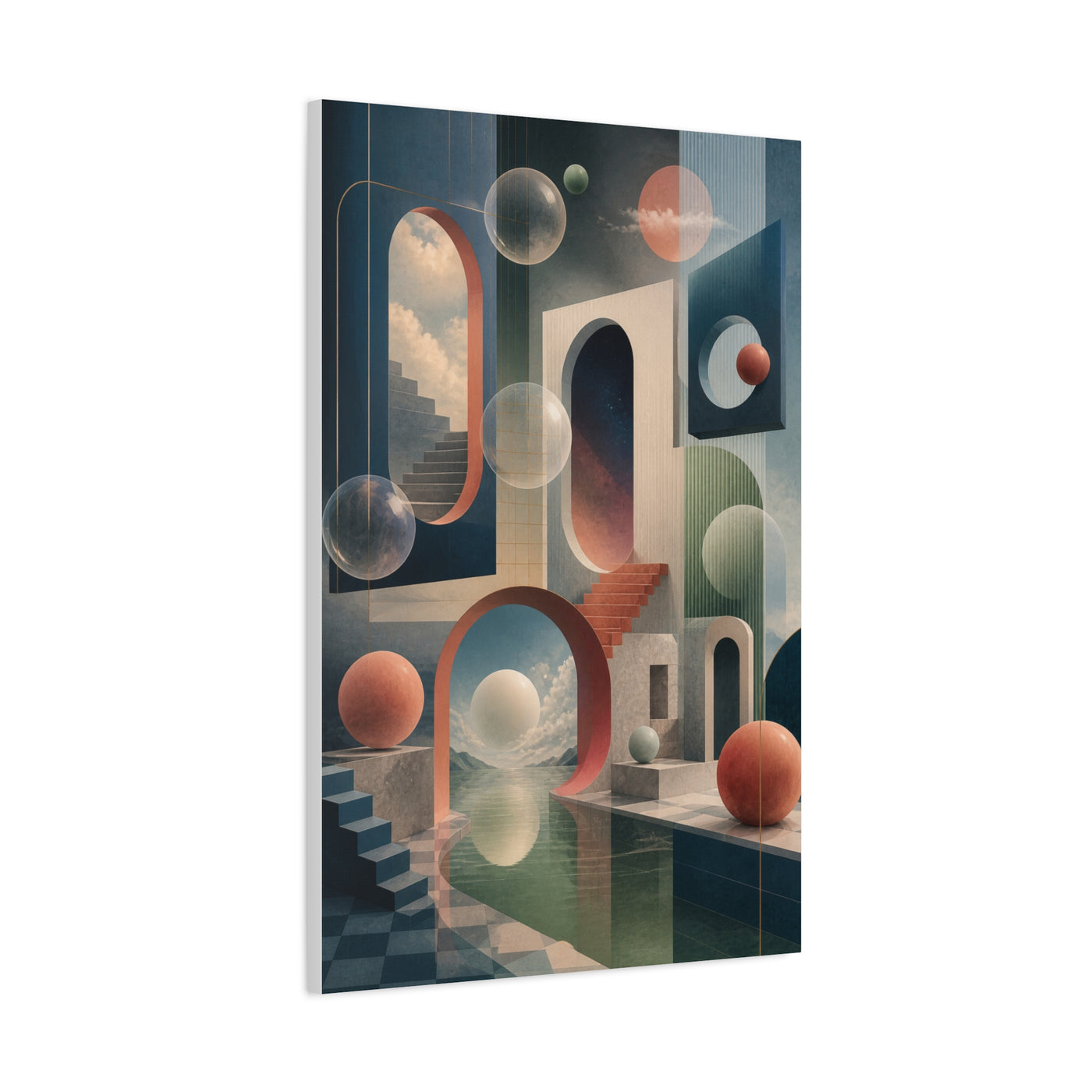 Surreal Geometric Portal Landscape Wall Art & Canvas Print