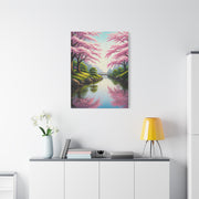 Sakura River Garden Reflection Wall Art & Canvas Prints