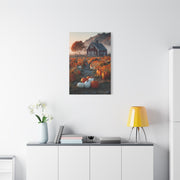 Pumpkin Patch Farm Path Wall Art & Canvas Print