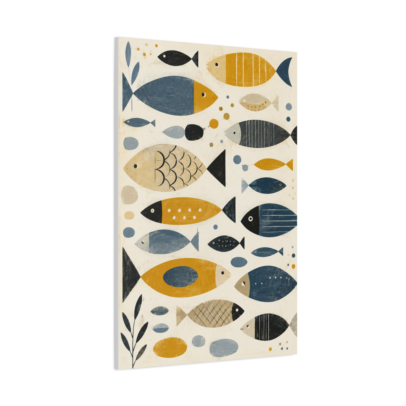 Scandinavian Abstract Fish Pattern Composition Wall Art & Canvas Print