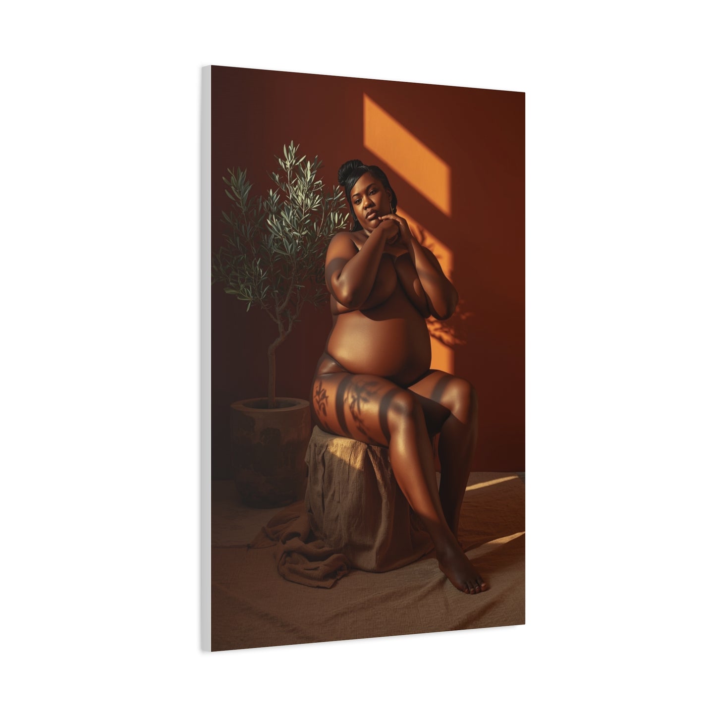 Body Positive Seated Figure Study Wall Art & Canvas Print