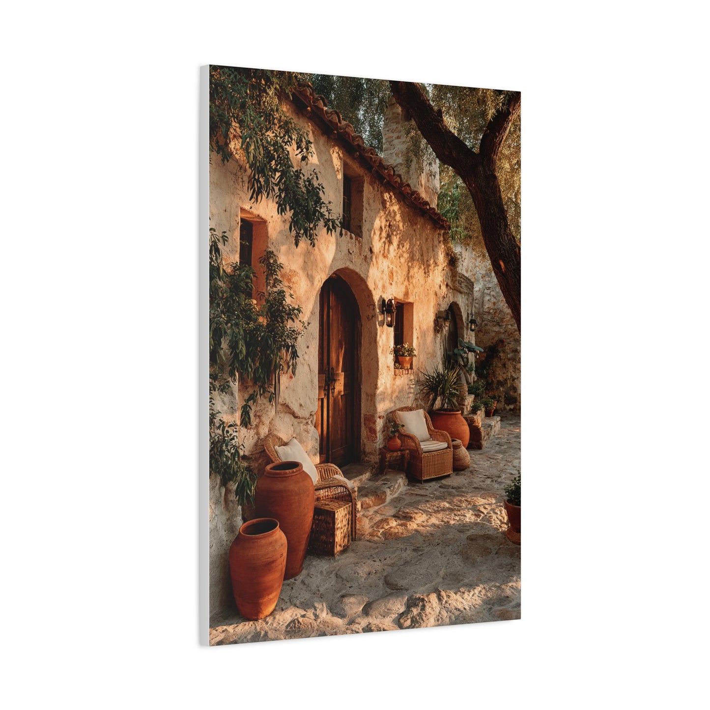 Mediterranean Farmhouse Courtyard Wall Art & Canvas Print