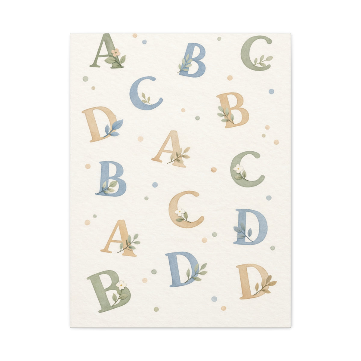 Botanical Alphabet Nursery Wall Art & Canvas Print