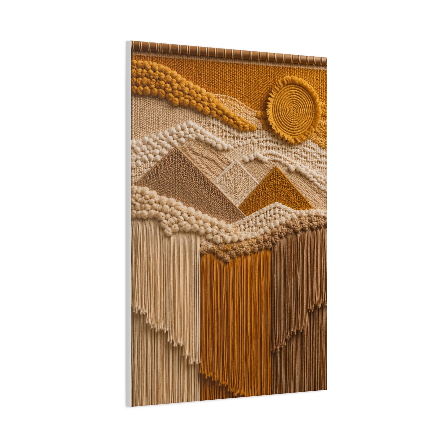 Boho Mountain Fringe Textile Hanging Wall Art & Canvas Print