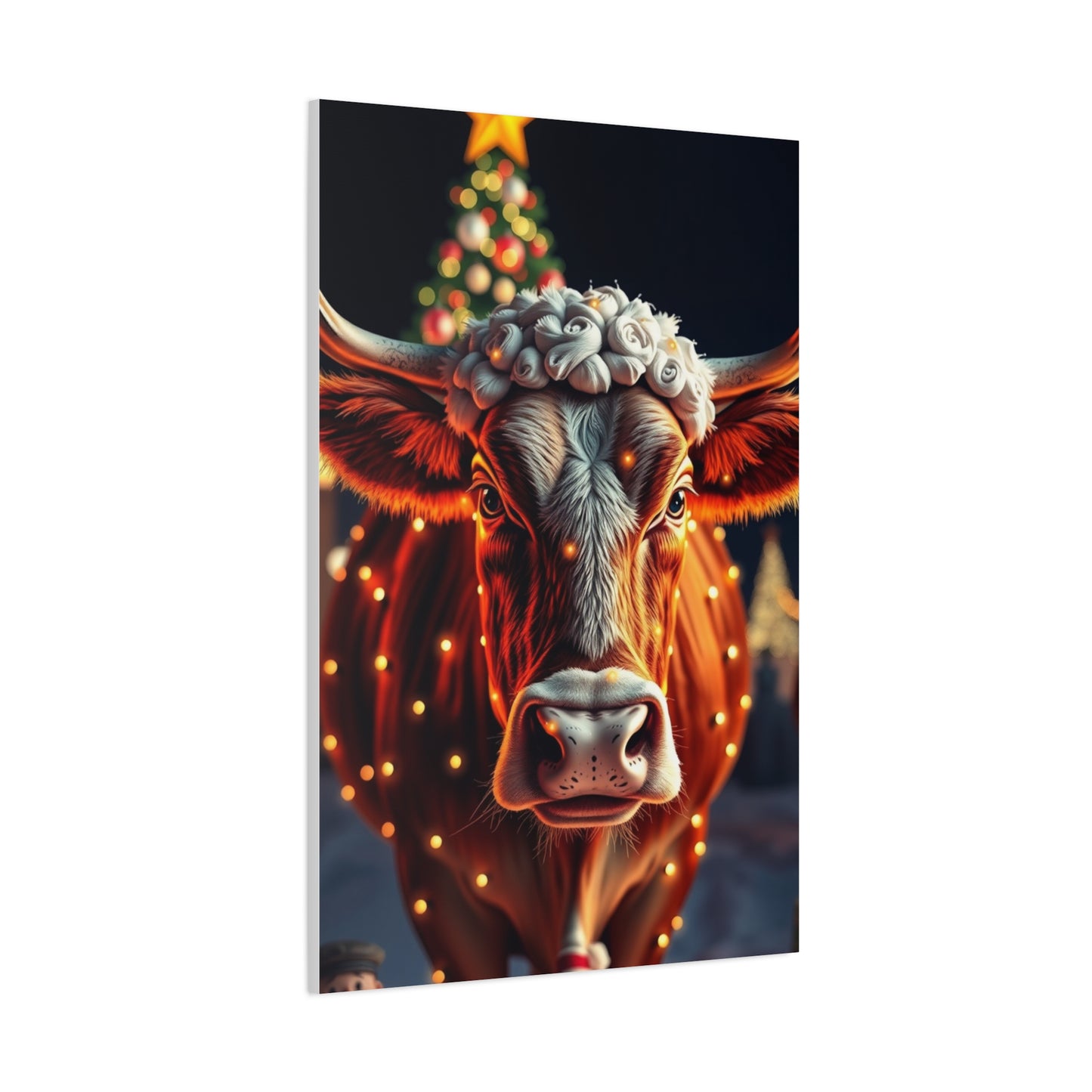 Supreme Christmas Cow Art Beautiful Collection Wall Art & Canvas Print