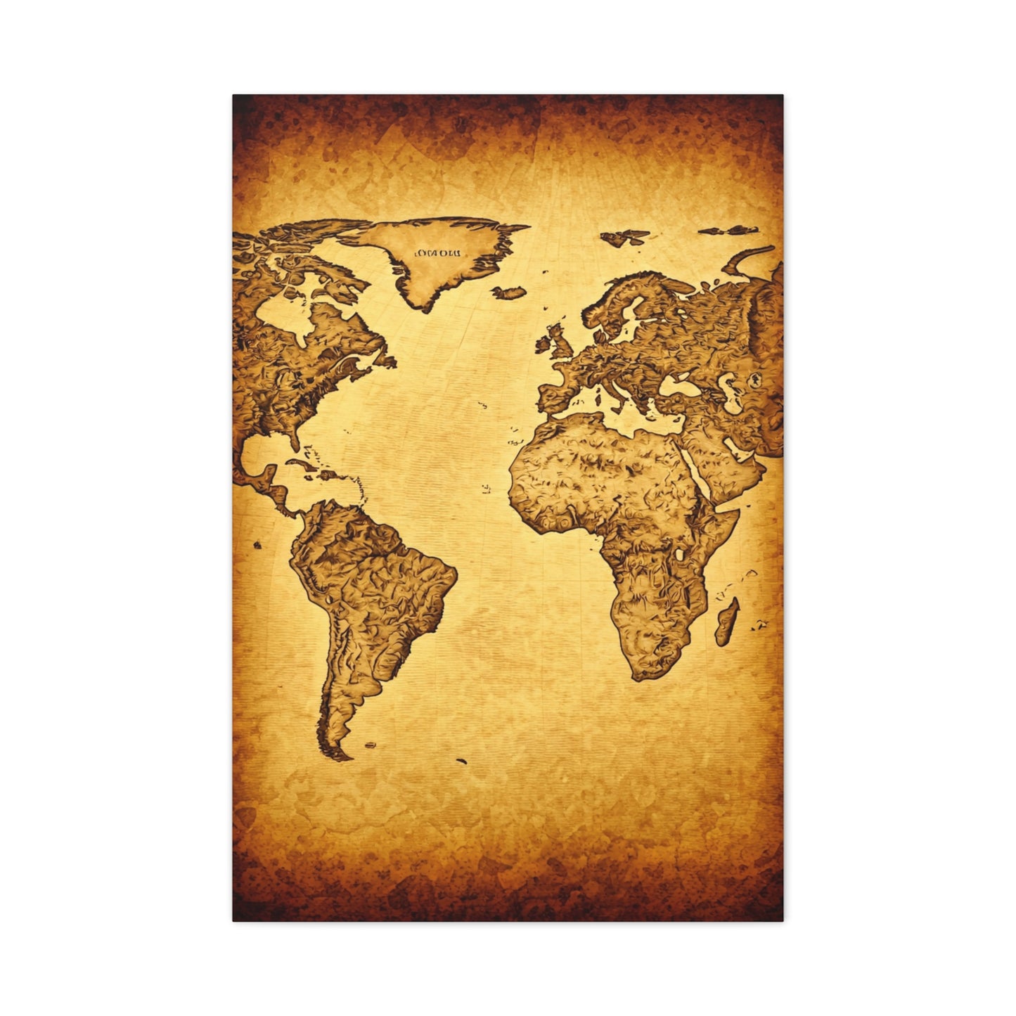 Vintage Portrait Sketch Map Background Wall Art & Canvas Print