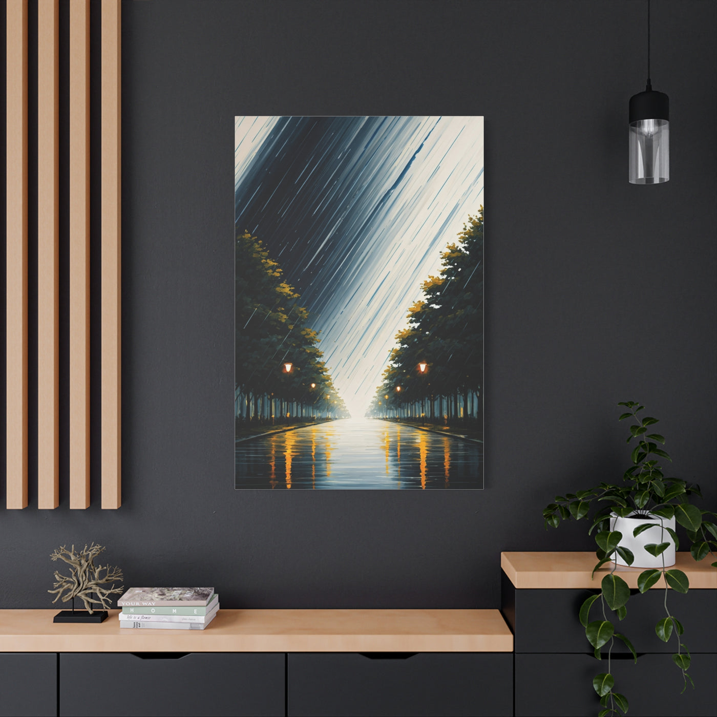 Tree-Lined Light Path Landscape Wall Art & Canvas Prints