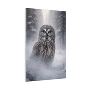Great Grey Owl Winter Mist Portrait Wall Art & Canvas Print