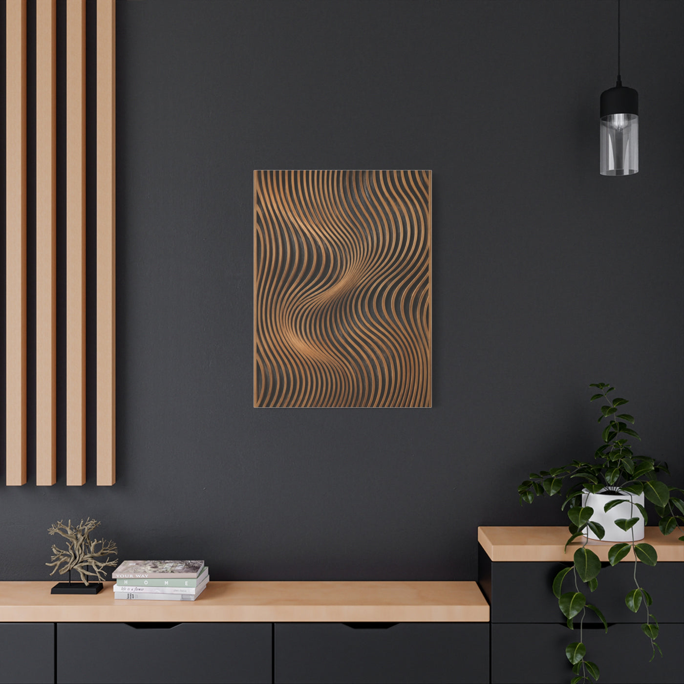 Minimal Slatted Wave Flow Panel Wall Art & Canvas Print