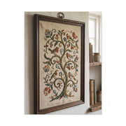 Framed Folk Tree Embroidery Study Wall Art & Canvas Print