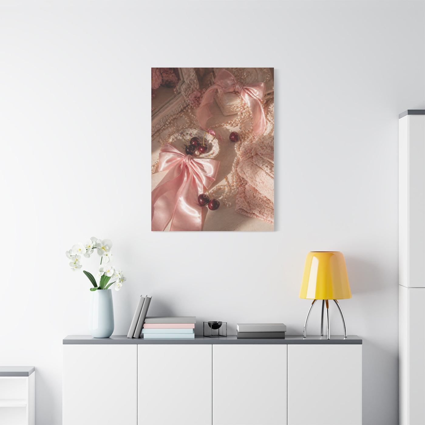 Coquette Satin Bow Still Life Wall Art & Canvas Print