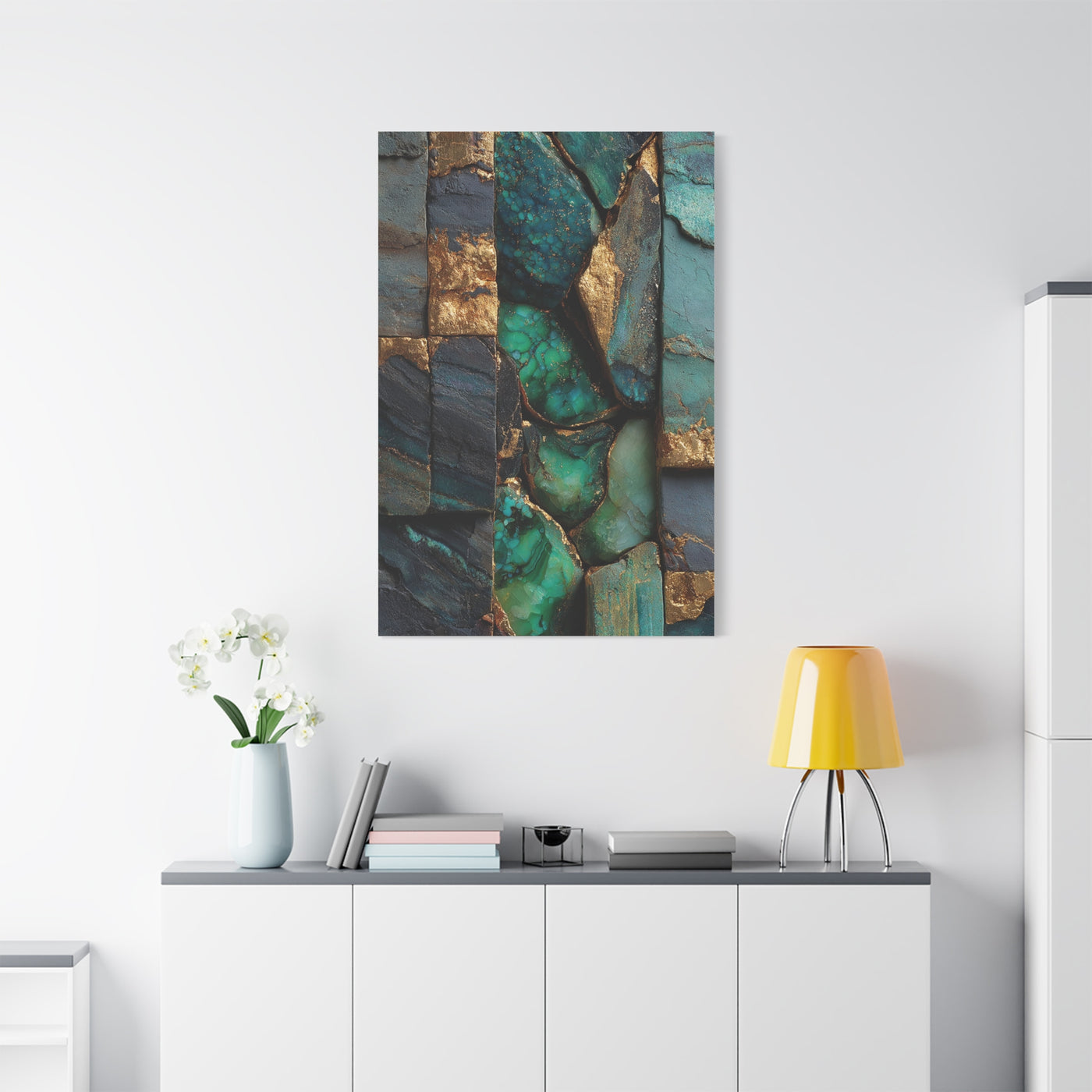 Emerald Stone Abstract Luxe Wall Art & Canvas Print