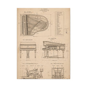 Steinway Grand Piano Technical Diagram Wall Art & Canvas Print