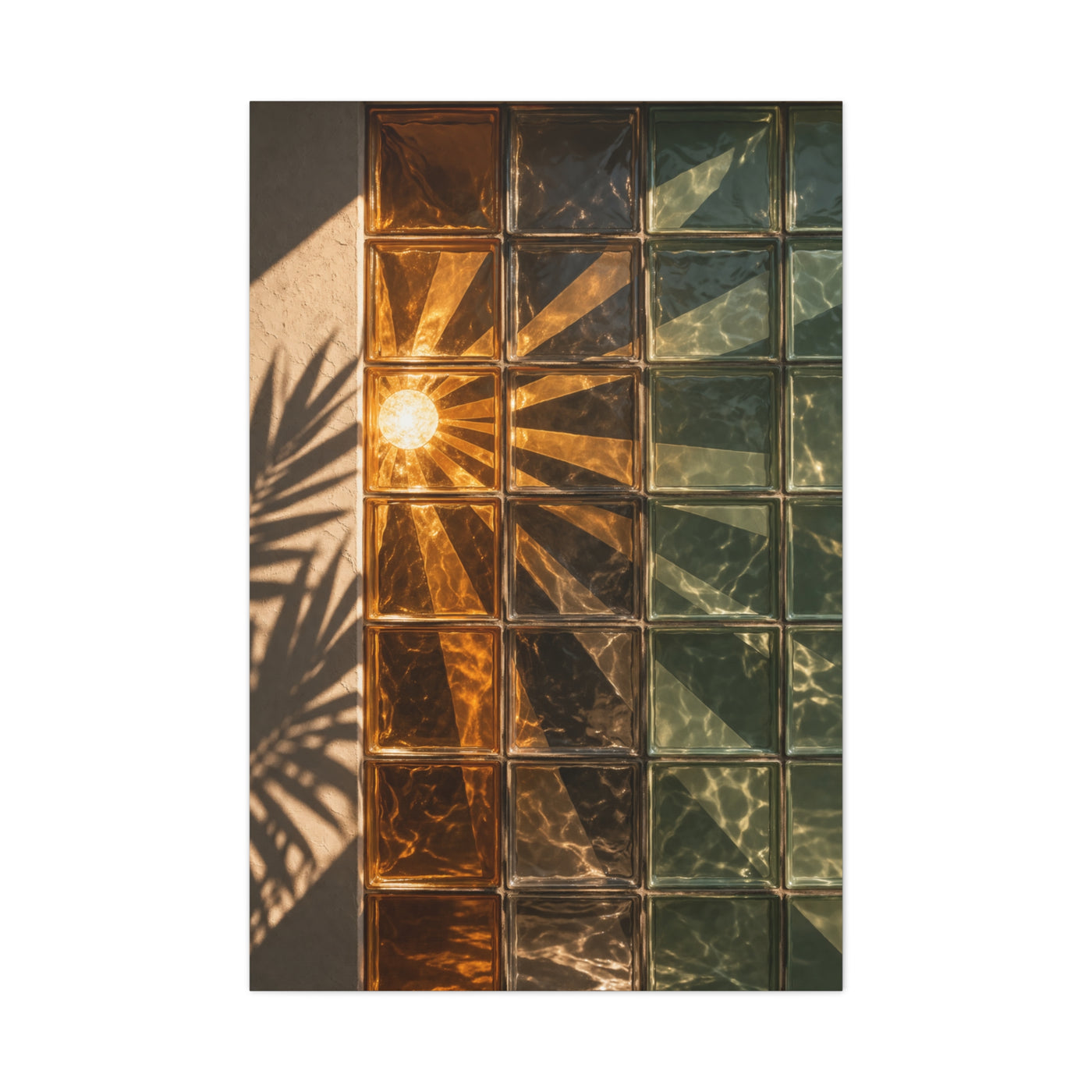 Sunburst Glass Block Reflection Wall Art & Canvas Print