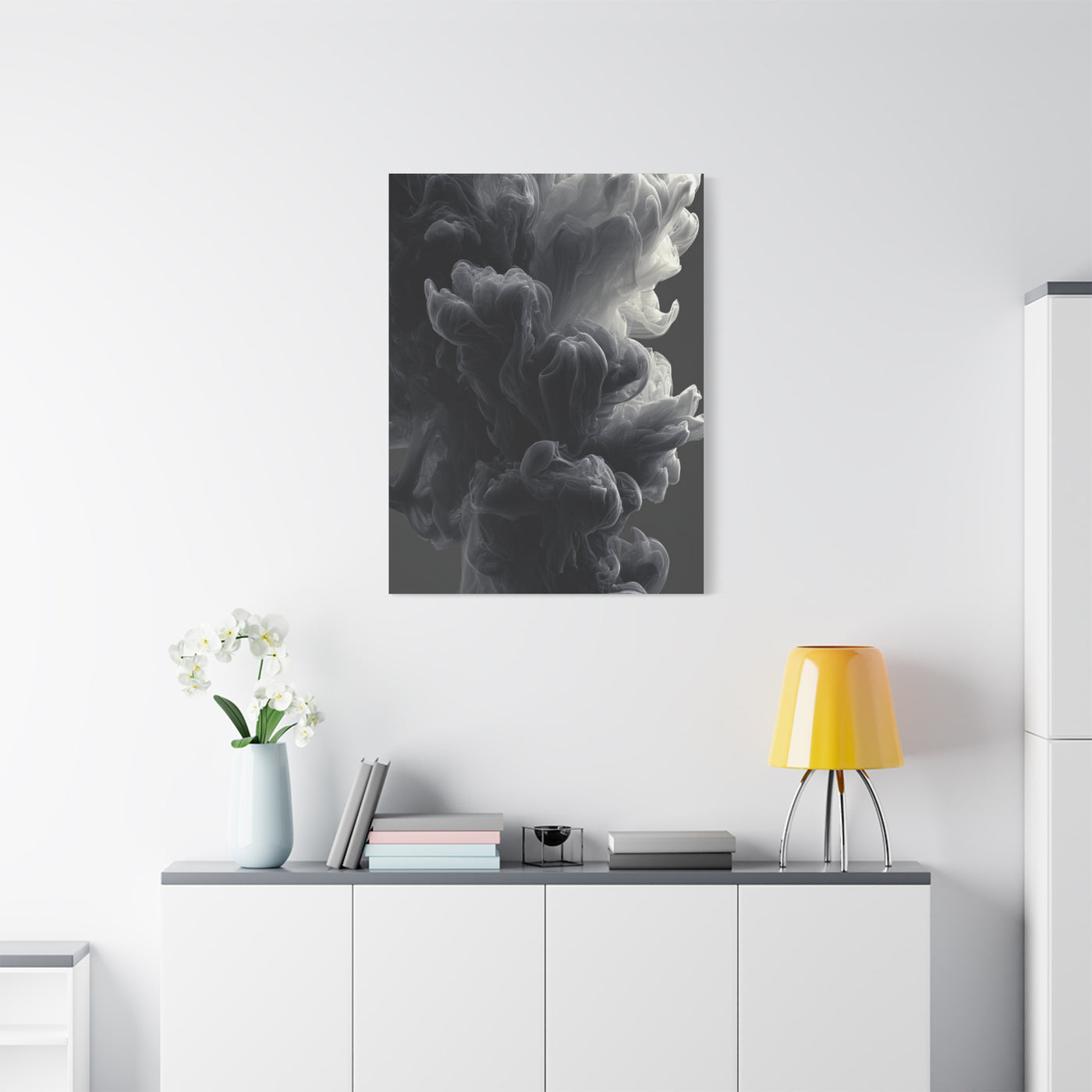 Smoke Ink Monochrome Abstract Wall Art & Canvas Print