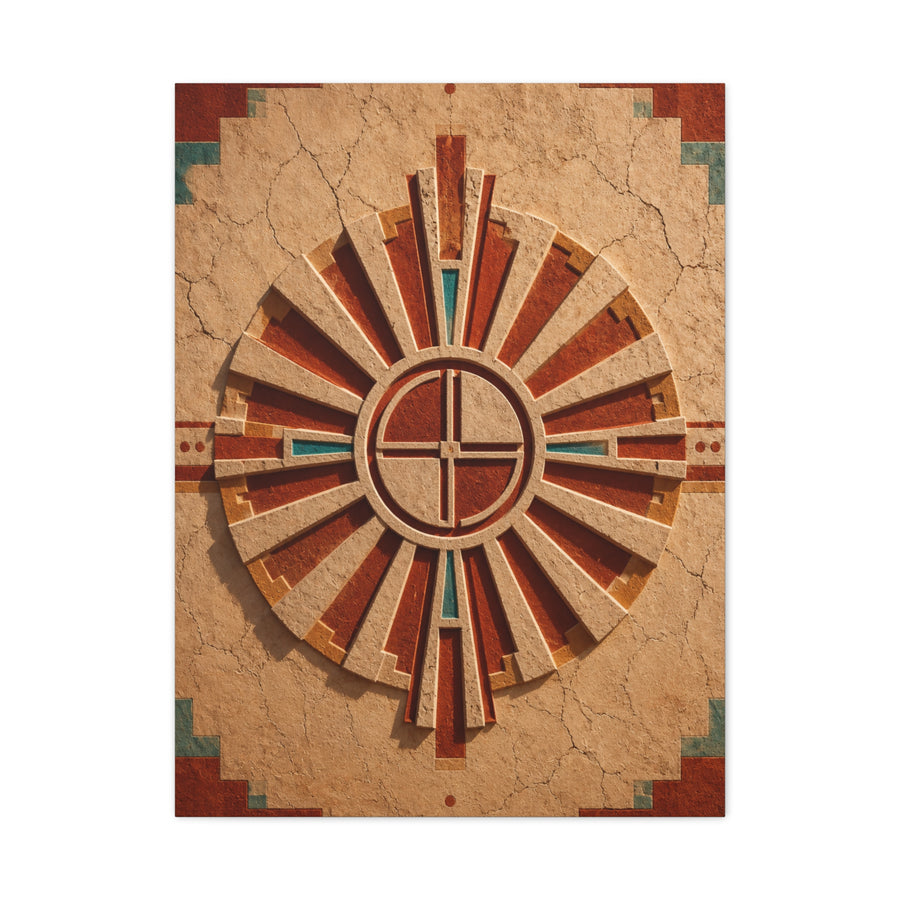 Sacred Sunburst Geometry Southwest Wall Art & Canvas Print
