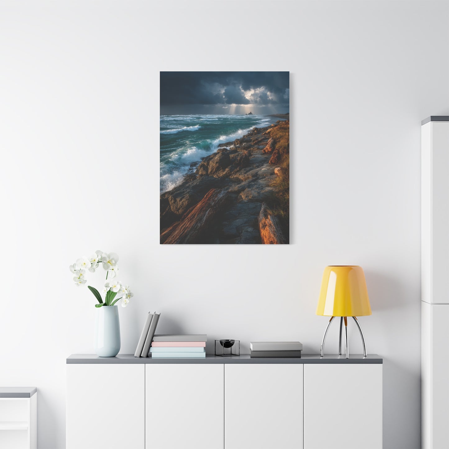 Storm Coast Driftwood Shoreline Wall Art & Canvas Print