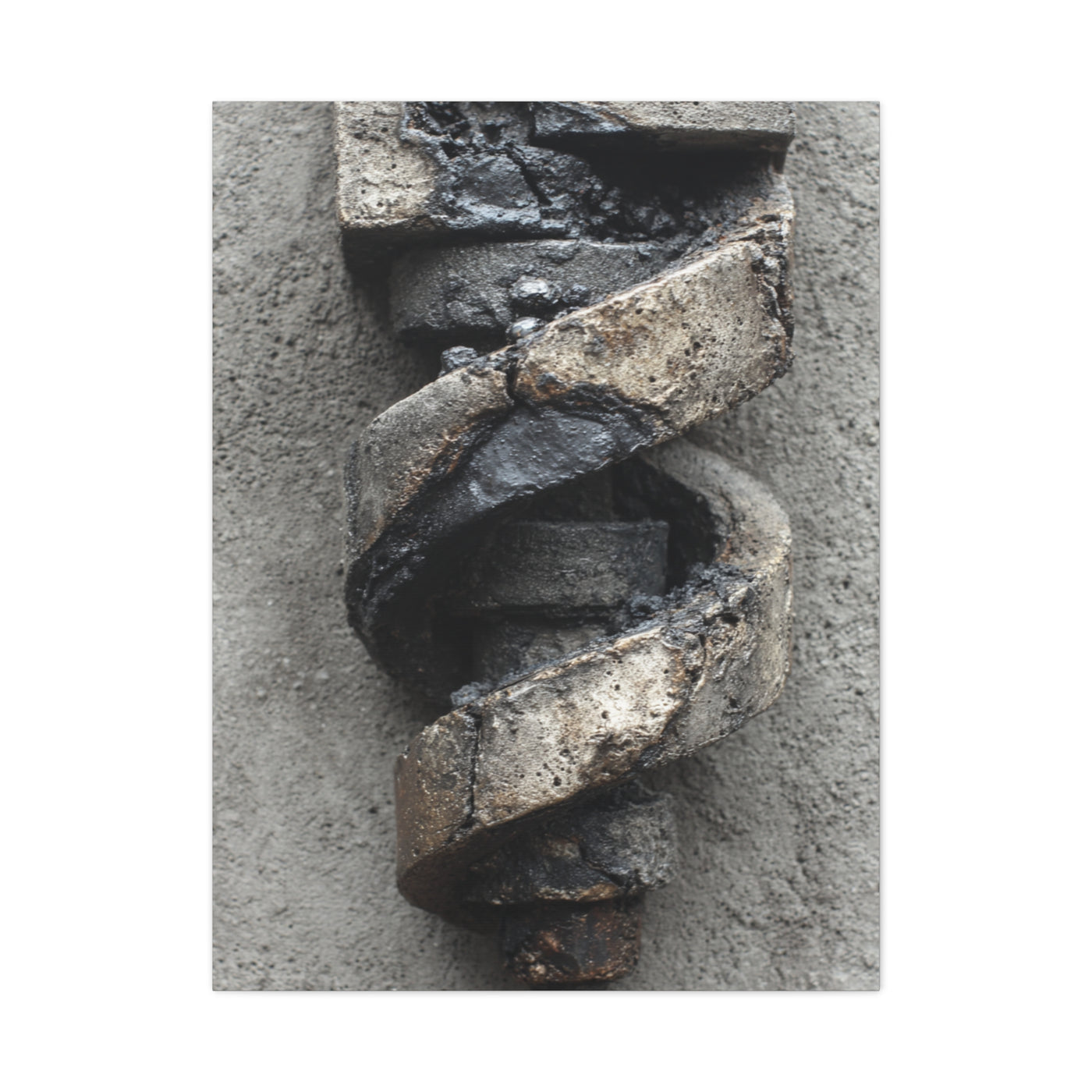 Weathered Spiral Stone Sculpture Wall Art & Canvas Print