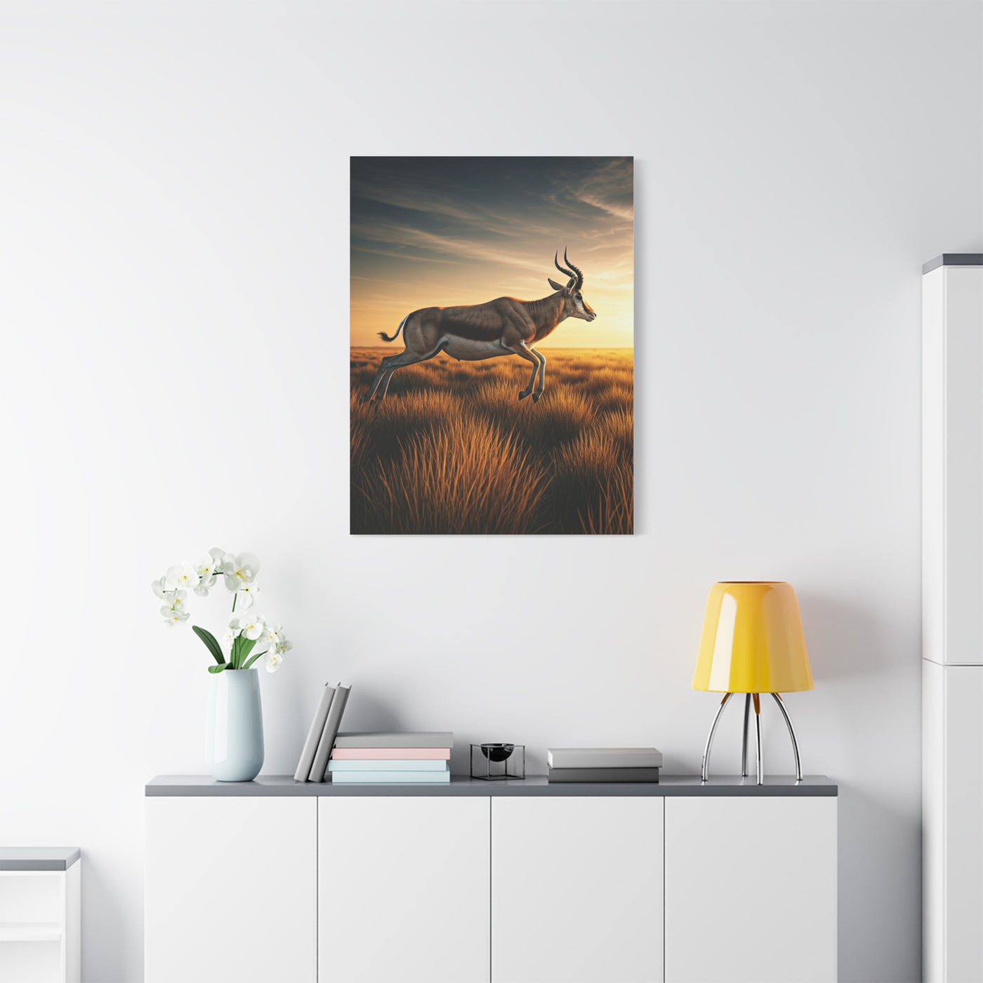 Antelope Leap Across the Plains Wall Art & Canvas Prints