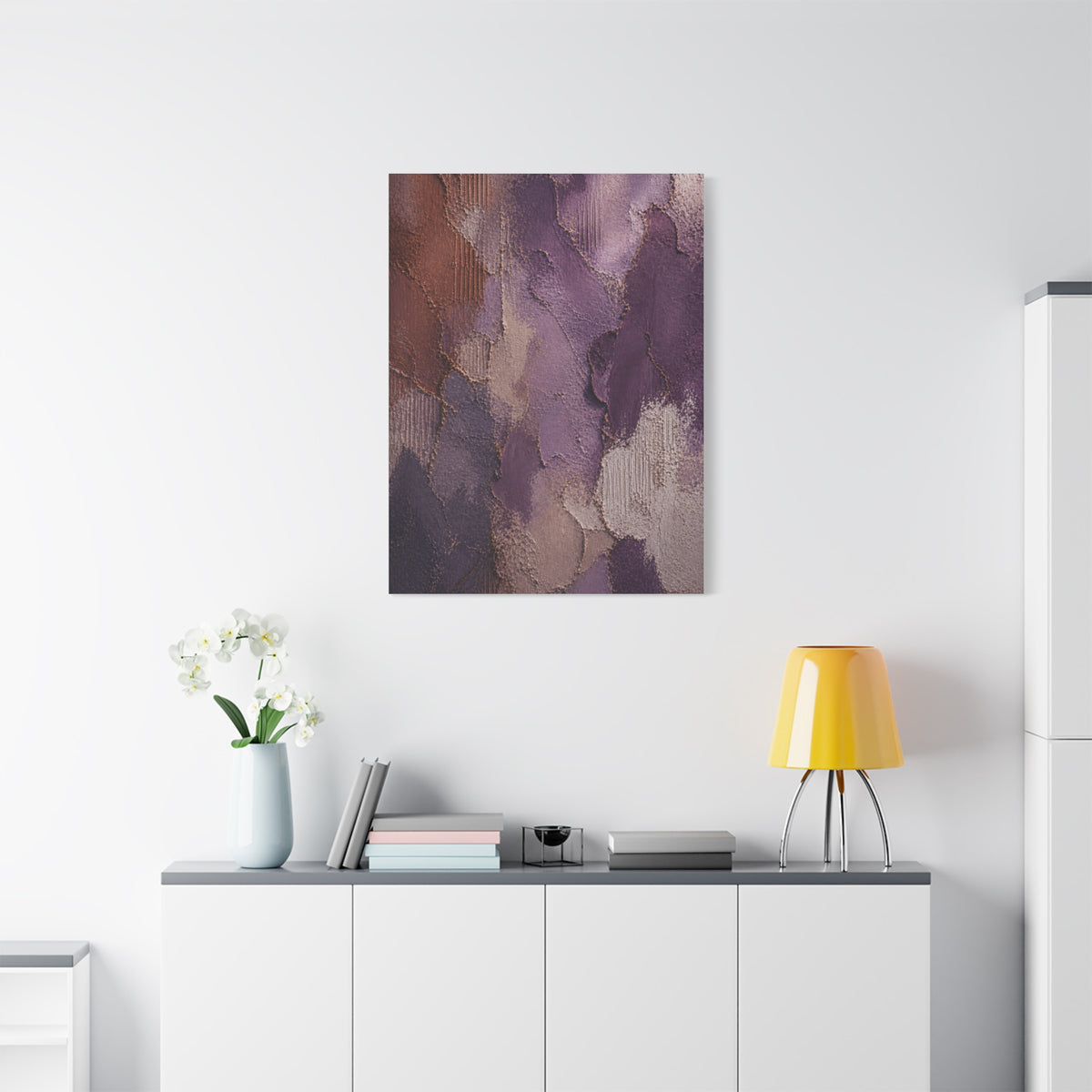 Wabi-Sabi Plum Texture Abstraction Wall Art & Canvas Print