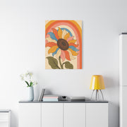 Retro Rainbow Sunflower Wall Art & Canvas Print