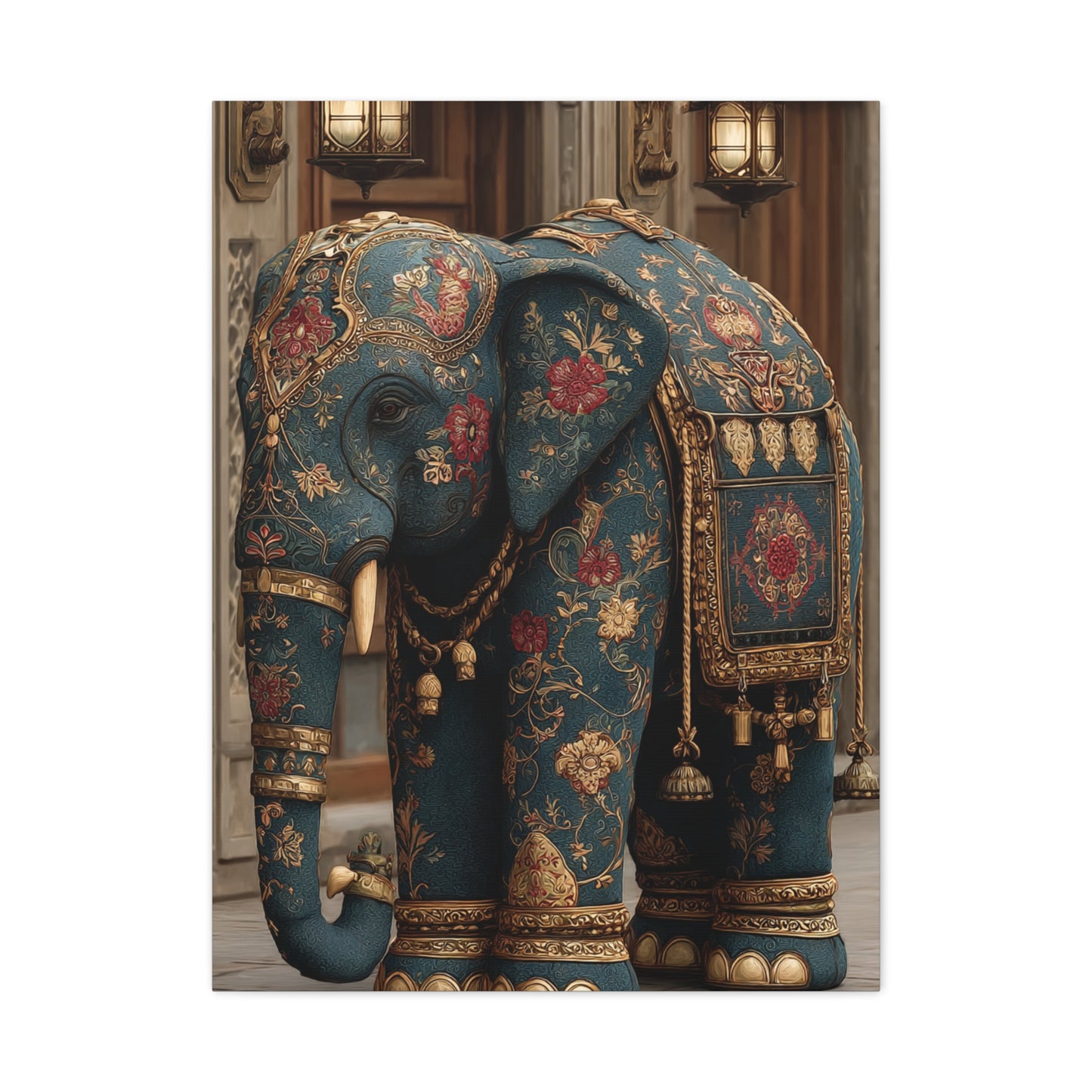Ornamental Mandala Elephant Portrait Wall Art & Canvas Print
