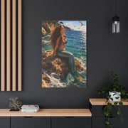 Sunlit Coastal Mermaid Escape Wall Art & Canvas Print
