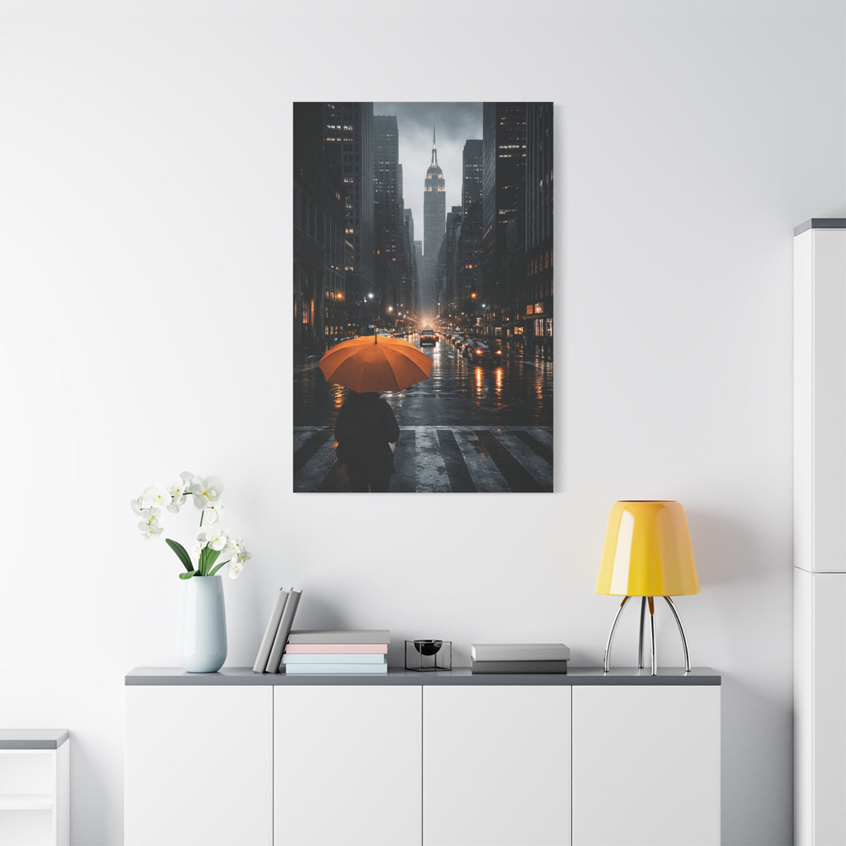 City Rain Reflection Wall Art & Canvas Print