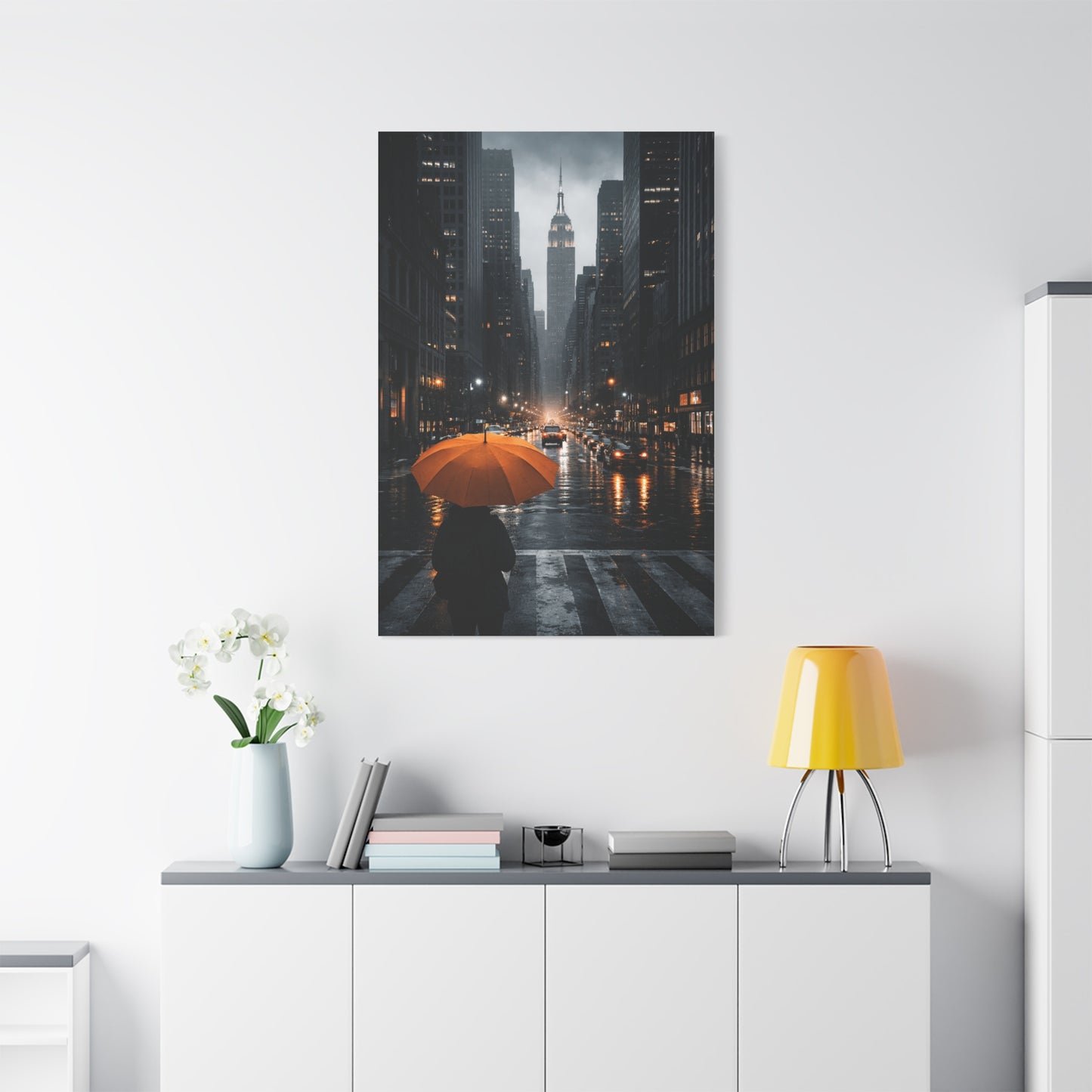 City Rain Reflection Wall Art & Canvas Print