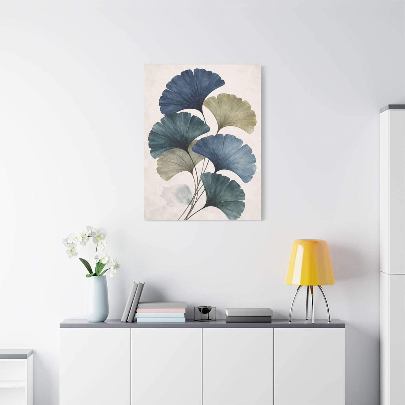 Navy Ginkgo Botanical Elegance Wall Art & Canvas Print