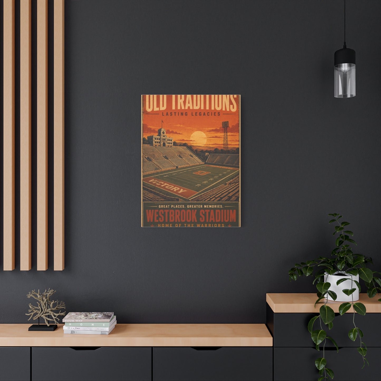 Westbrook Stadium Vintage Legacy Sports Wall Art & Canvas Print