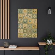 Mid-Century Floral Tile Pattern Wall Art & Canvas Print