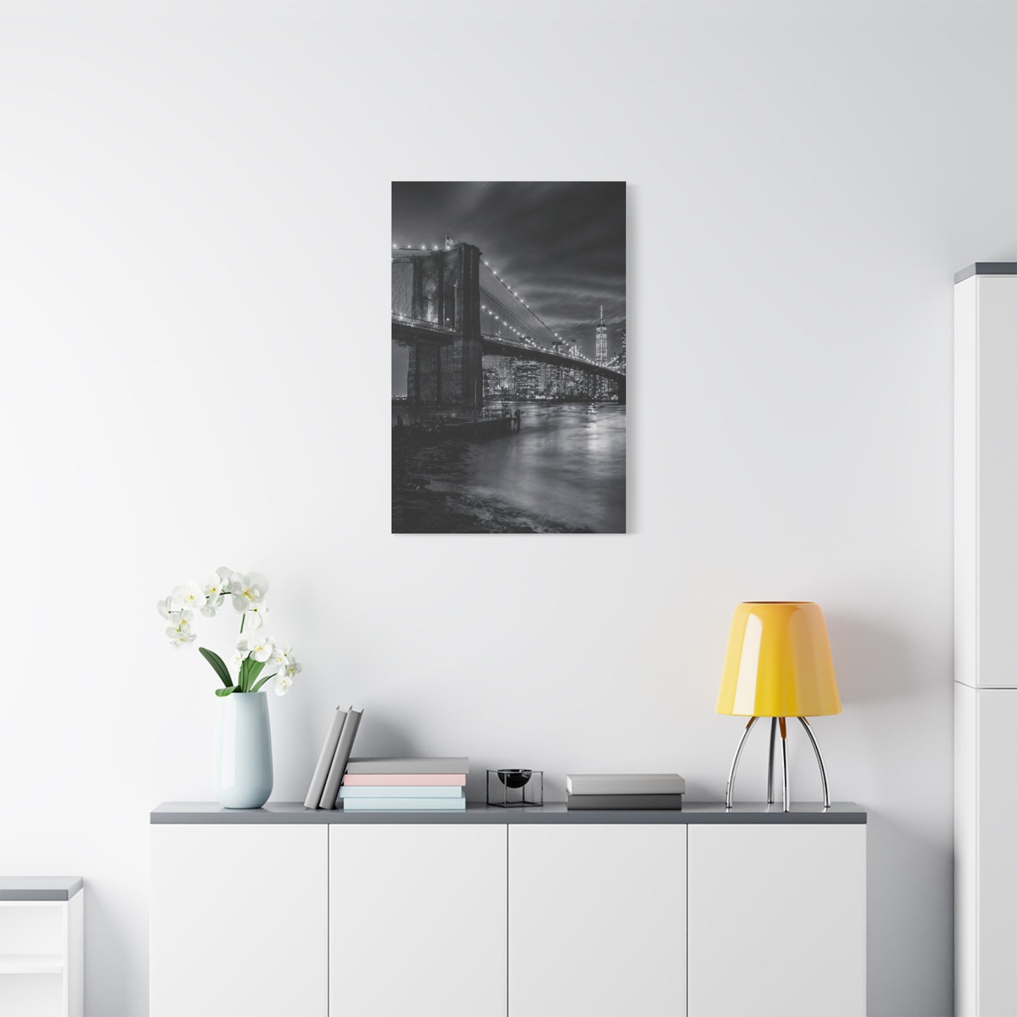 Brooklyn Bridge Night Panorama Wall Art & Canvas Print