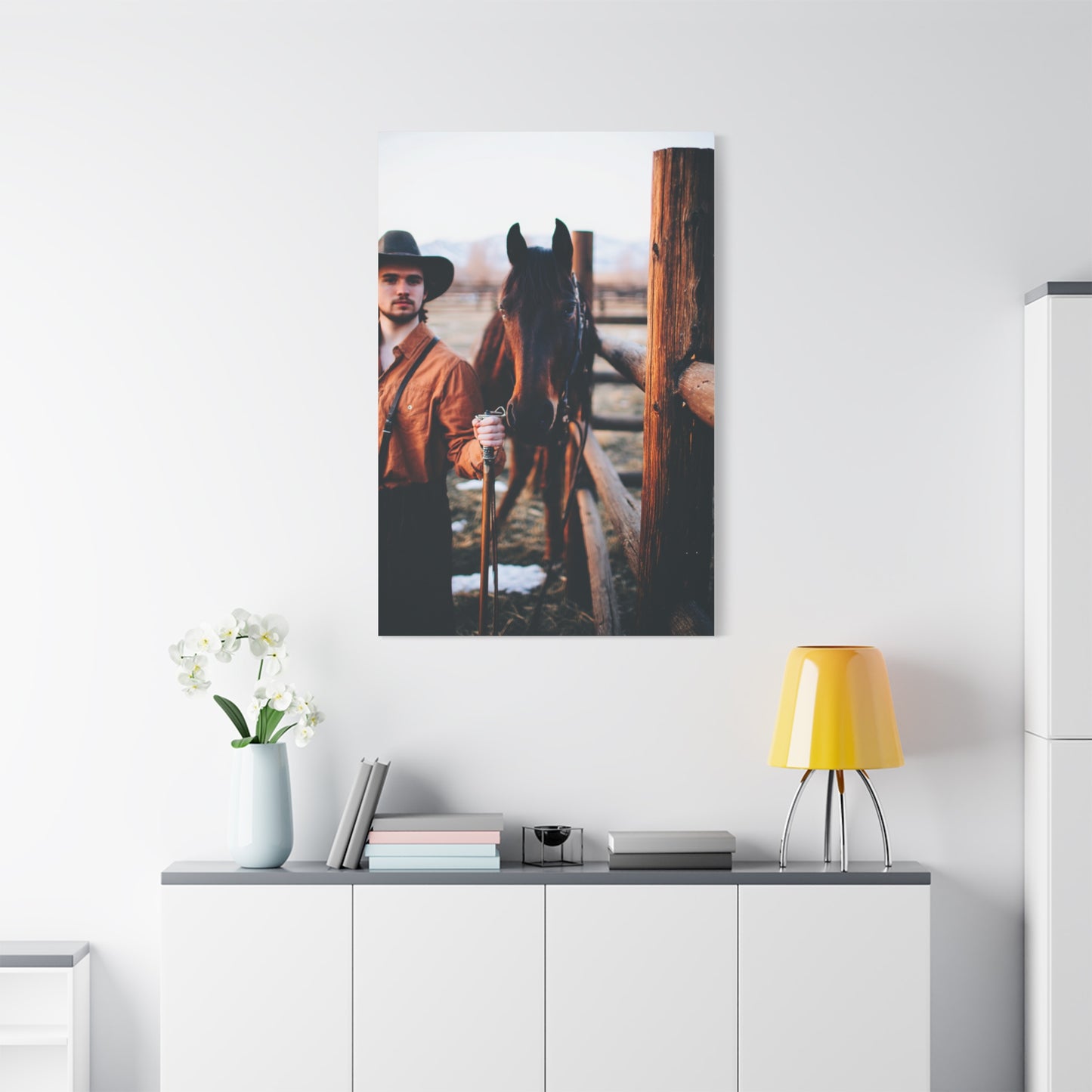 Ranch Fence Cowboy Wall Art & Canvas Print