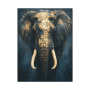 Black and Gold Regal Elephant Portrait Wall Art & Canvas Print