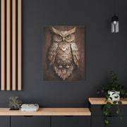 Rustic Metal Owl Sculpture Wall Art & Canvas Print