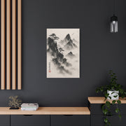 Japanese Sumi-e Misty Peaks Wall Art & Canvas Print