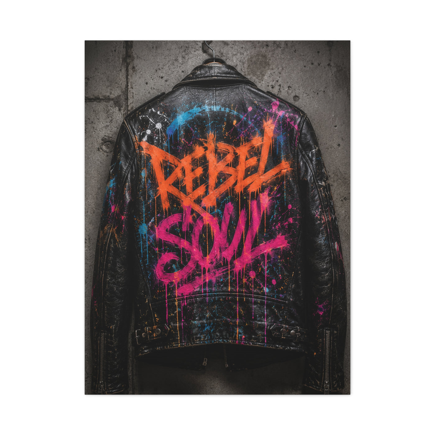 Rebel Soul Leather Graffiti Street Wall Art & Canvas Print