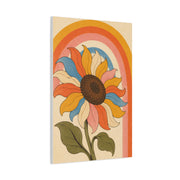 Retro Rainbow Sunflower Wall Art & Canvas Print
