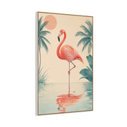 Minimal Flamingo Sunset Reflection Tropical Wall Art & Canvas Print