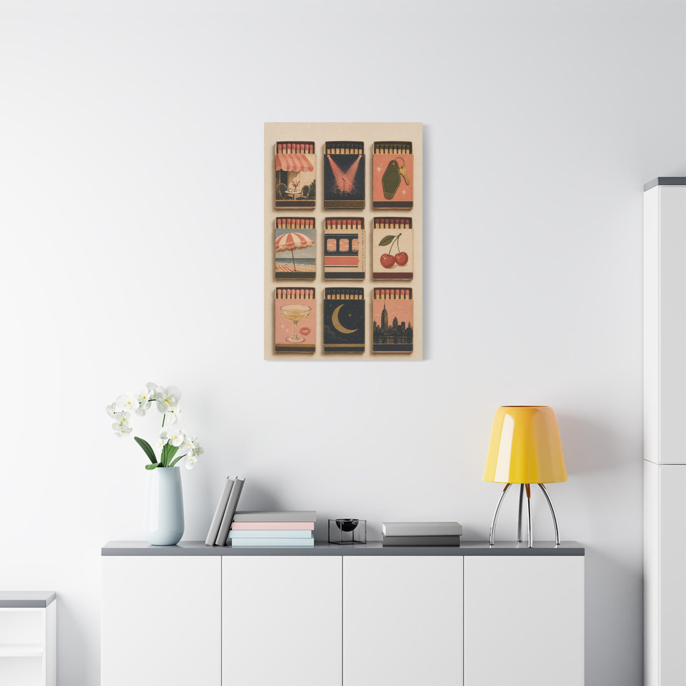 Retro Matchbox Romance Display Wall Art & Canvas Print
